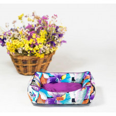 Лежак для собак и котов Happy Peppy (Хэппи Пеппи) Flowerbed 45х60 см, Фиолетовый
