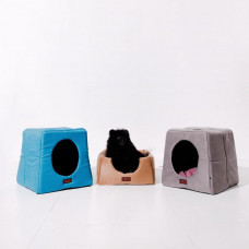 Домик трансформер для собак и котов Happy Peppy (Хэппи Пеппи) Smart Home 40 х 40 х 40 см, Серый