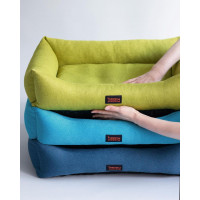 Лежак для собак и котов Happy Peppy (Хэппи Пеппи) Sofa Рогожка 60х90 см, Синий