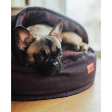 Лежак для собак и котов Happy Peppy (Хэппи Пеппи) Hoodie холлофайбер Коричневый