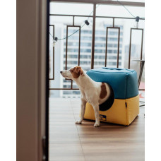 Домик трансформер для собак и котов Happy Peppy (Хэппи Пеппи) Smart Home 40 х 40 х 40 см, Бело-синий