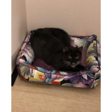 Лежак для собак и котов Happy Peppy (Хэппи Пеппи) Flowerbed 50х70 см, Фиолетовый