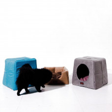 Домик трансформер для собак и котов Happy Peppy (Хэппи Пеппи) Smart Home 40 х 40 х 40 см, Серый