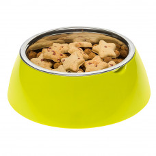 Металлическая миска для собак и кошек с подставкой Ferplast Jolie (Ферпласт Джоли) 23.3 x h 7.5 см - 1.2 L - LARGE, Салатовый