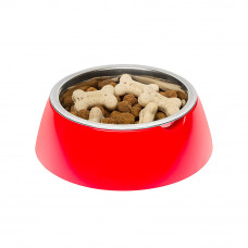 Металлическая миска для собак и кошек с подставкой Ferplast Jolie (Ферпласт Джоли) 17.1 х h 5.5 см - 0.5 L - SMALL, Красный
