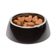 Металлическая миска для собак и кошек с подставкой Ferplast Jolie (Ферпласт Джоли) 20 х h 6.7 см - 0.85 L - MEDIUM, Черный