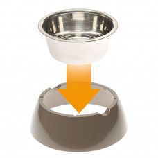 Металлическая миска для собак и кошек с подставкой Ferplast Jolie (Ферпласт Джоли) 23.3 x h 7.5 см - 1.2 L - LARGE, Бежевый