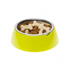 Металлическая миска для собак и кошек с подставкой Ferplast Jolie (Ферпласт Джоли) 17.1 х h 5.5 см - 0.5 L - SMALL, Салатовый