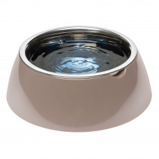 Металлическая миска для собак и кошек с подставкой Ferplast Jolie (Ферпласт Джоли) 23.3 x h 7.5 см - 1.2 L - LARGE, Бежевый