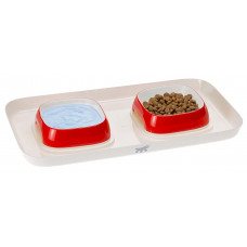 Миски на подносе для собак и кошек Ferplast Glam Tray (Ферпласт Глем Трей) 40 х 23 х h 4.5 см - 0.4 L - EXTRA SMALL, Красный