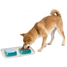 Миски на подносе для собак и кошек Ferplast Glam Tray (Ферпласт Глем Трей) 40 х 23 х h 5.5 см - 0.8 L - SMALL, Бирюзовый