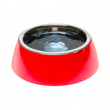 Металлическая миска для собак и кошек с подставкой Ferplast Jolie (Ферпласт Джоли) 20 х h 6.7 см - 0.85 L - MEDIUM, Красный
