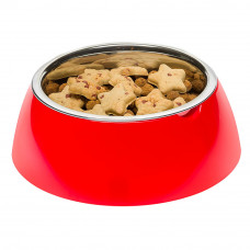 Металлическая миска для собак и кошек с подставкой Ferplast Jolie (Ферпласт Джоли) 23.3 x h 7.5 см - 1.2 L - LARGE, Красный
