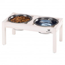 Стальные миски на деревянной подставке для собак и кошек Ferplast Desco Wood (Ферпласт Диско Вуд) 36 x 18.2 x h 16 см - 1.7 L - 03