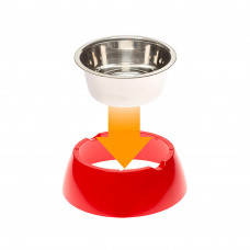 Металлическая миска для собак и кошек с подставкой Ferplast Jolie (Ферпласт Джоли) 17.1 х h 5.5 см - 0.5 L - SMALL, Красный