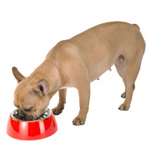 Металлическая миска для собак и кошек с подставкой Ferplast Jolie (Ферпласт Джоли) 17.1 х h 5.5 см - 0.5 L - SMALL, Красный