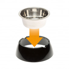 Металлическая миска для собак и кошек с подставкой Ferplast Jolie (Ферпласт Джоли) 20 х h 6.7 см - 0.85 L - MEDIUM, Черный