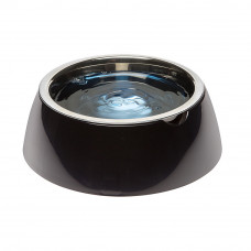 Металлическая миска для собак и кошек с подставкой Ferplast Jolie (Ферпласт Джоли) 20 х h 6.7 см - 0.85 L - MEDIUM, Черный