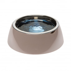 Металлическая миска для собак и кошек с подставкой Ferplast Jolie (Ферпласт Джоли) 20 х h 6.7 см - 0.85 L - MEDIUM, Бежевый