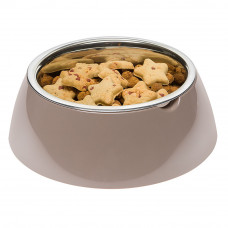 Металлическая миска для собак и кошек с подставкой Ferplast Jolie (Ферпласт Джоли) 23.3 x h 7.5 см - 1.2 L - LARGE, Бежевый