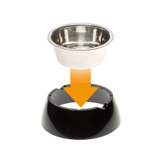 Металлическая миска для собак и кошек с подставкой Ferplast Jolie (Ферпласт Джоли) 17.1 х h 5.5 см - 0.5 L - SMALL, Черный