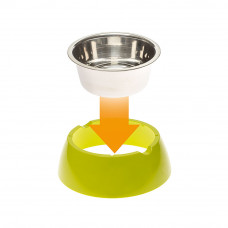 Металлическая миска для собак и кошек с подставкой Ferplast Jolie (Ферпласт Джоли) 17.1 х h 5.5 см - 0.5 L - SMALL, Салатовый