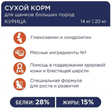 Club 4 Paws (Клуб 4 Лапы) Premium Puppy Large Breed Chicken сухой корм с курицей для щенков крупных пород