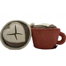 Игрушка для собак чашка кофе Happy Peppy (Хэппи Пеппи) с отверстиями для корма Коричневый