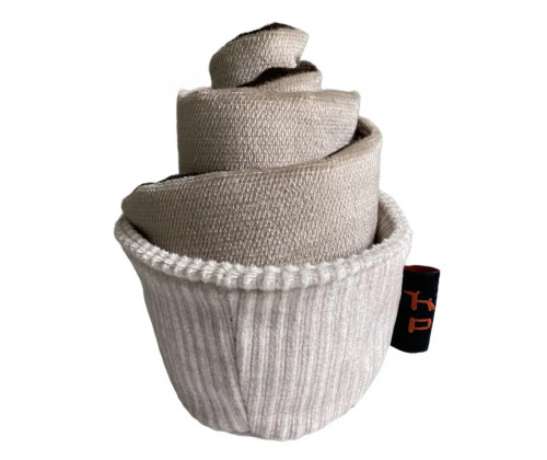 Игрушка для собак кекс Happy Peppy (Хэппи Пеппи) с отверстиями для корма Бежевый