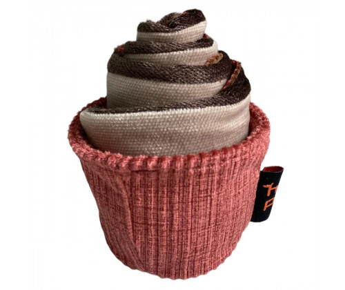 Игрушка для собак кекс Happy Peppy (Хэппи Пеппи) с отверстиями для корма Красный