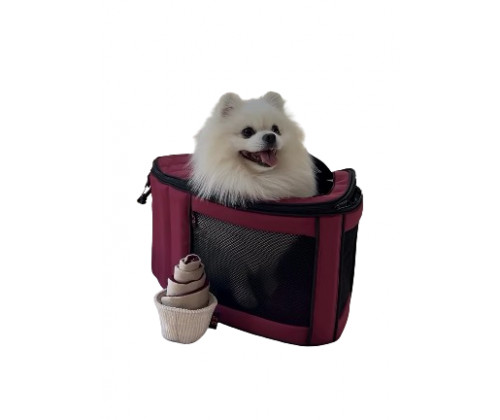 Сумка - переноска для котов и собак Happy Peppy (Хэппи Пеппи) Luna Bag Овал Бордовый