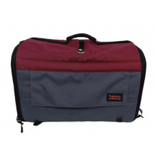 Сумка - переноска для котов и собак Happy Peppy (Хэппи Пеппи) Discovery Серо-бордовый