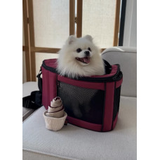 Сумка - переноска для котов и собак Happy Peppy (Хэппи Пеппи) Luna Bag Овал Бордовый