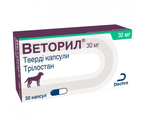 Dechra Limited Веторил Трилостан капсулы для собак при синдроме Кушинга 30 мг/30 капсул
