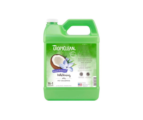 Шампунь концентрат для белой шерсти для собак и котов TropiClean (ТропиКлин) Имбирь и Кокос 3.8 л