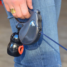 Поводир - рулетка для собак з стрічками Ferplast Amigo Tape (Ферпласт Аміго Тейп) 14 х 3.6 x h 12 см - S, Голубий