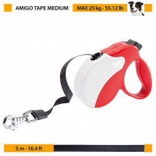 Поводир - рулетка для собак з стрічками Ferplast Amigo Tape (Ферпласт Аміго Тейп) 15 x 3.6 x h 14 см - M, Фіолетовий