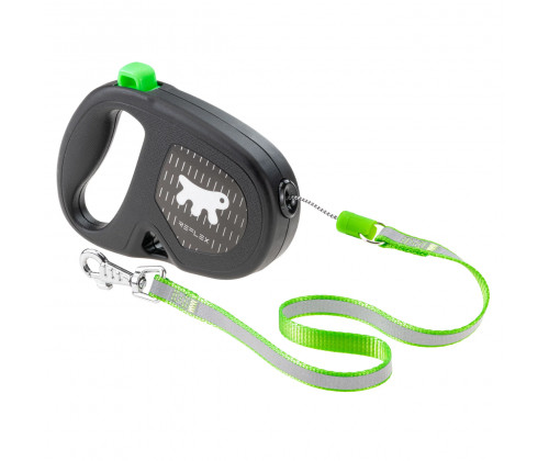 Поводок - рулетка для собак с шнуром Ferplast Flippy One Reflex Cord (Ферпласт Флиппи Ван) 14,7 x 3 x h 10 cм - 4.5 м/ до 12 кг - S, Салатовый