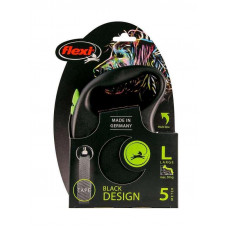 Повідець — рулетка для собак великих порід до 50 кг. зі стрічкою 5 м. Flexi Black Design L (Флексі Блекк Дизайн) Зелений