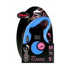 Поводок - рулетка для собак средних пород до 25 кг. с лентой 5 м. Flexi New Classic М (Флекси Нью Класик М) Синий