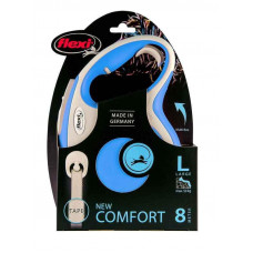 Поводок - рулетка для собак крупных пород до 50 кг. с лентой 8 м. Flexi New Comfort L (Флекси Нью Комфорт Л) Синий