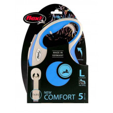 Поводок - рулетка для собак крупных пород до 60 кг. с лентой 5 м. Flexi New Comfort L (Флекси Нью Комфорт Л) Синий
