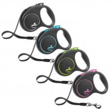 Повідець — рулетка для собак великих порід до 50 кг. зі стрічкою 5 м. Flexi Black Design L (Флексі Блекк Дизайн) Зелений