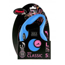 Повідець — рулетка для собак великих порід до 50 кг. зі стрічкою 5 м. Flexi New Classic L (Флексі Нью Класик Л) Синій