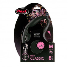 Поводок - рулетка для собак средних пород до 20 кг. с тросом 8 м. Flexi New Classic М (Флекси Нью Класик М) Черный