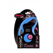 Поводок - рулетка для собак маленьких пород до 12 кг. с лентой 8 м. Flexi New Classic S (Флекси Нью Класик С) Синий