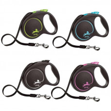 Повідець — рулетка для собак великих порід до 50 кг. зі стрічкою 5 м. Flexi Black Design L (Флексі Блекк Дизайн) Зелений