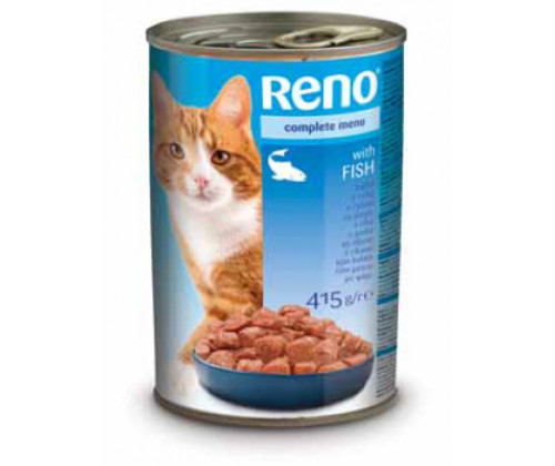 Влажный корм для кошек Reno (Рено) с рыбой 415 г х 24 шт.