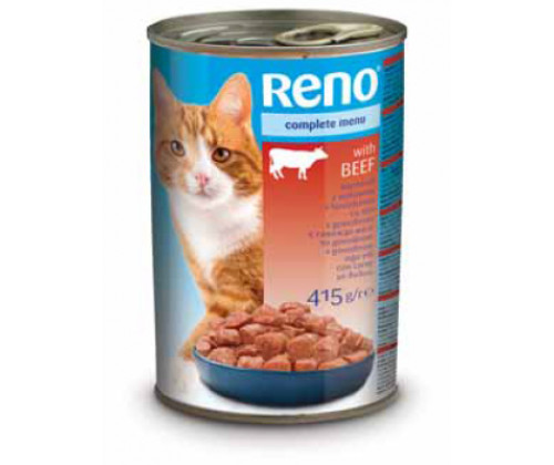 Влажный корм для котов Reno (Рено) с говядиной 415 г х 24 шт.