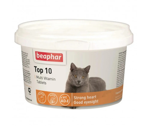 Beaphar Top 10 Cat (Беафар Топ 10) мультивитамины для котов универсальные 180 таблеток